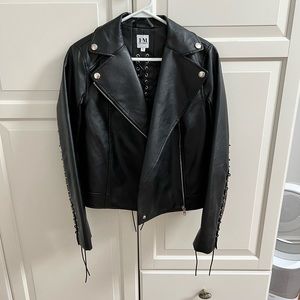 Hilary MacMillan Vegan Leather Moto Jacket